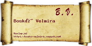 Boskó Velmira névjegykártya